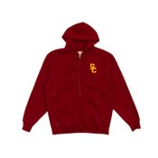 USC Trojans Team Trojan Cardinal SC Interlock Tackle Twill Full Zip Fleece Hoodie
